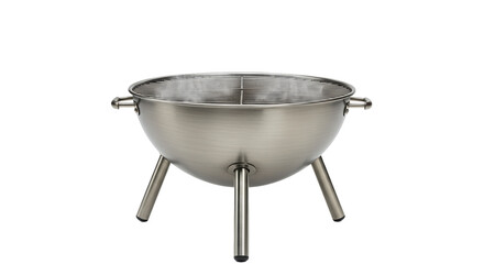 Isolated Silver Metal Barbecue Grill Outdoor Cooking Appliance
