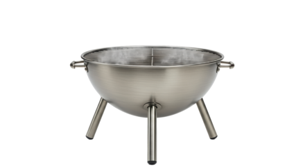 Isolated Silver Metal Barbecue Grill Outdoor Cooking Appliance