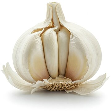 Close-up of garlic on a white background