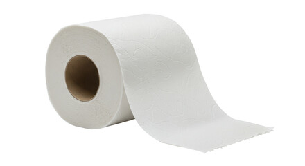 Isolated Roll of White Toilet Paper