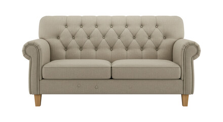 Isolated Two Seater Sofa with Tufted Back
