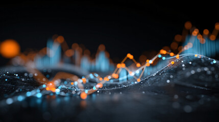 abstract background with lights and graphs