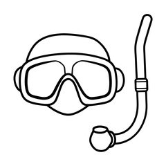 vector illustration of a diving mask with snorkel