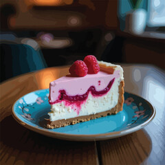 raspberry-cheesecake-in-beautiful-plate
