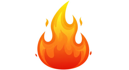 Isolated Cartoon Fire Flames with Intense Heat
