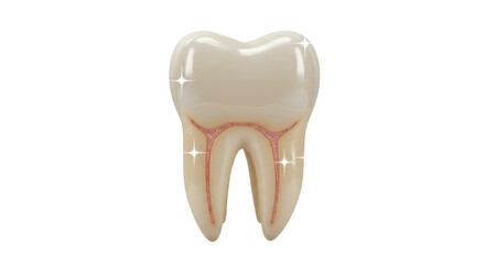 Isolated Healthy White Tooth with Sparkling Cleanliness