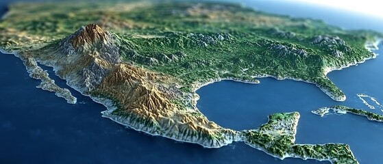 Central America 3D Map