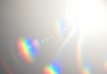 Lens Flare Effect, Rainbow Light, Light Leaks, Bokeh, Sunlight Flare, Lens Reflection, Spectrum, Abstract Background, White Light.