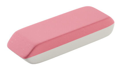 Isolated Pink and White Eraser for Removing Pencil Marks