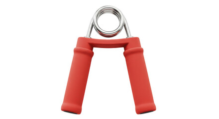 Isolated Red Hand Grip Strengthener with Spring