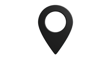 Isolated Black Location Pin for Mapping