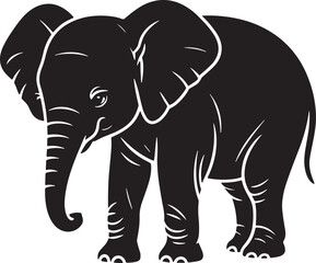 Baby elephant silhouette vector silhouette art