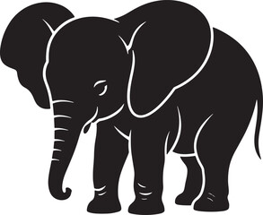 Baby elephant silhouette vector silhouette art