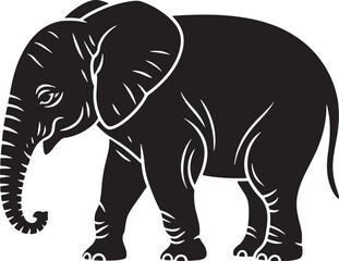 Fototapeta premium Baby elephant silhouette vector silhouette art