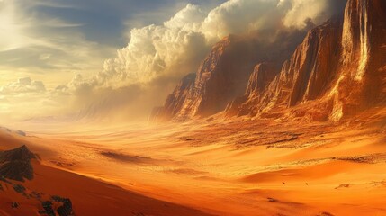 Fototapeta premium desert sunset landscape