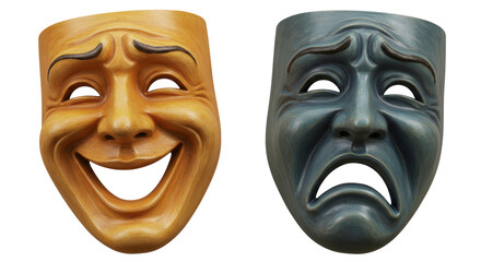 Isolated Theatrical Masks of Comedy and Tragedy