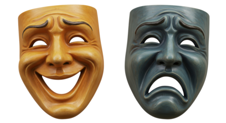 Isolated Theatrical Masks of Comedy and Tragedy