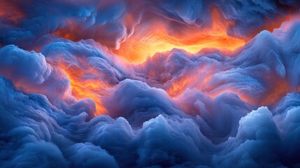 Fototapeta premium Abstract cloudscape, vibrant colors, swirling textures