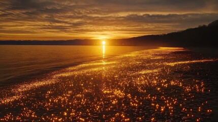 Golden Sunset Beach Reflections