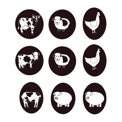 Realistic animals icon set illustration
