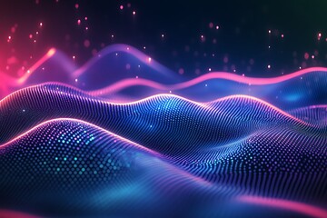Fototapeta premium Abstract digital landscape, vibrant colors