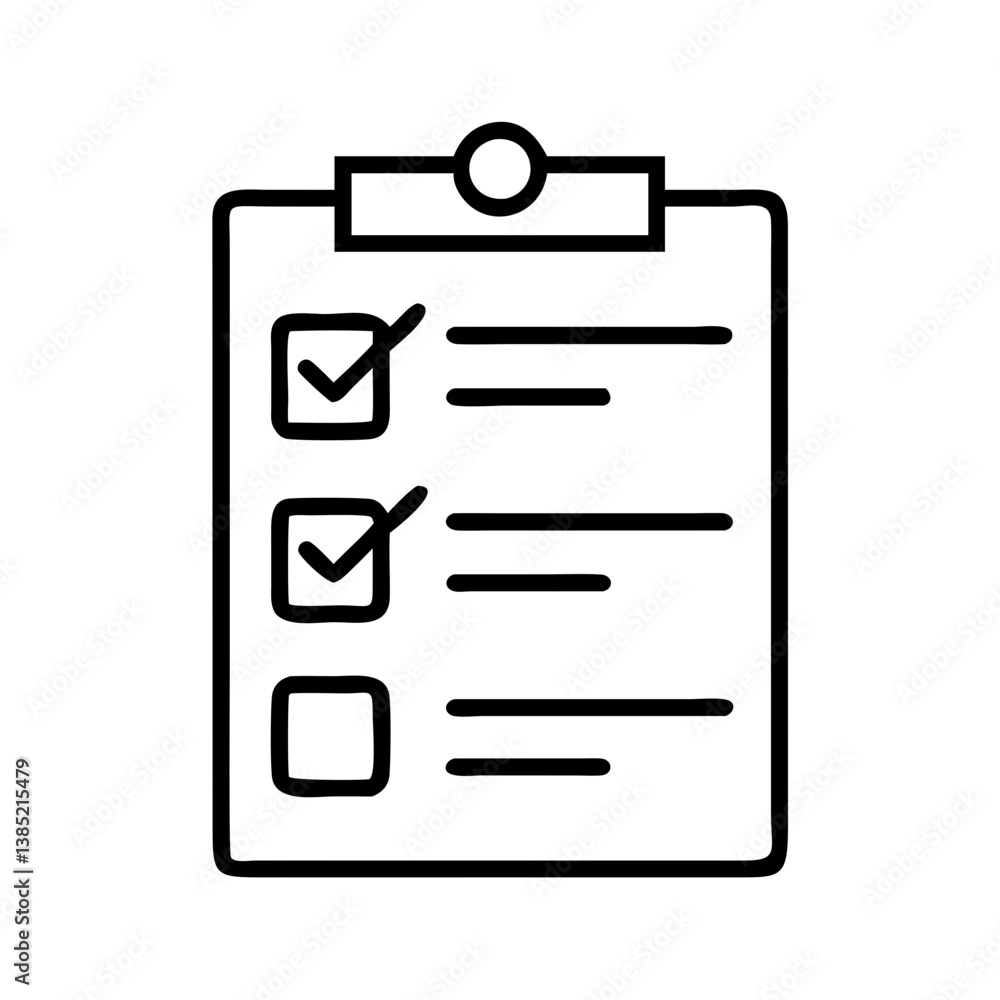 Poster checklist clipboard task list vector icon for project management and business organization tool