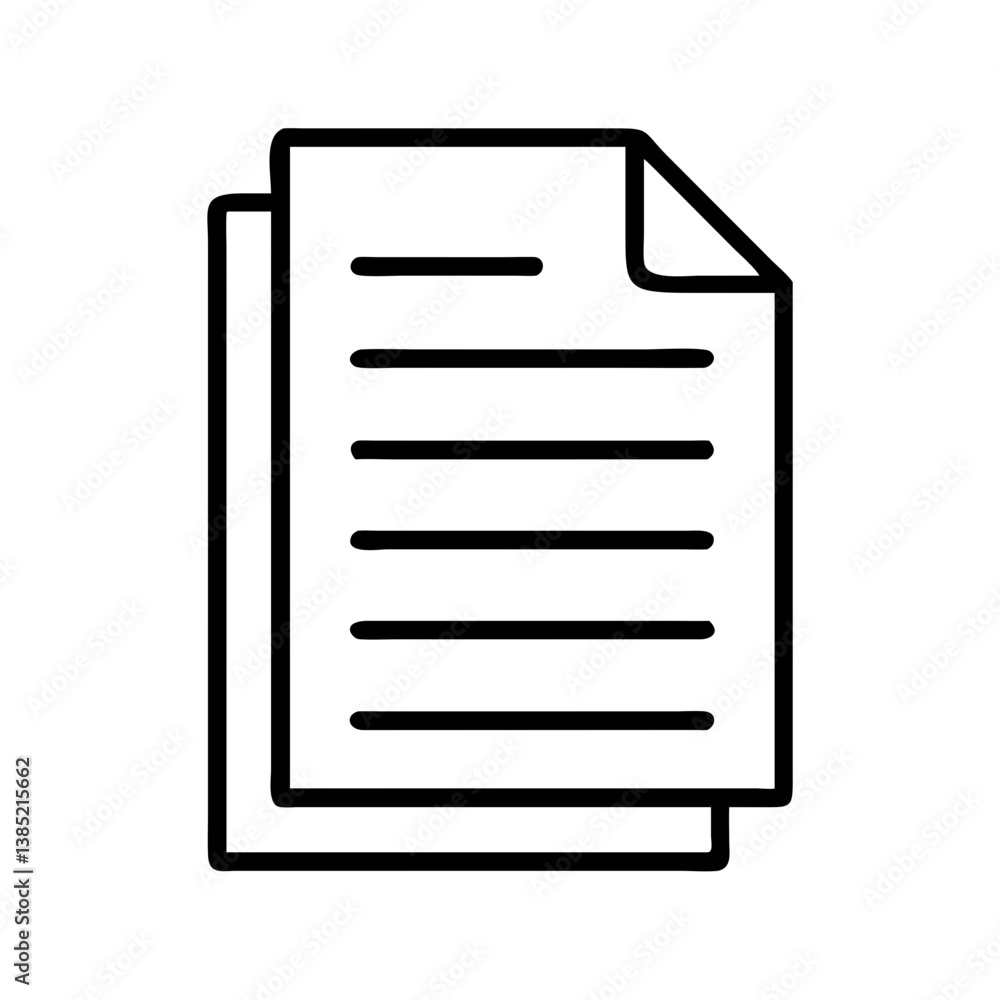 Poster document file icon vector illustration of paper sheet with text lines for business and office use ca