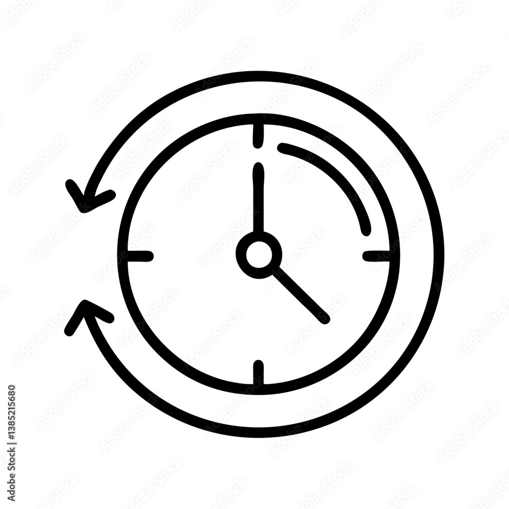 Poster clock icon time management productivity deadline schedule appointment reminder timer char