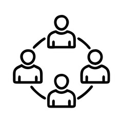 Teamwork collaboration people network connection group circle social community partnership icon vector illustration
