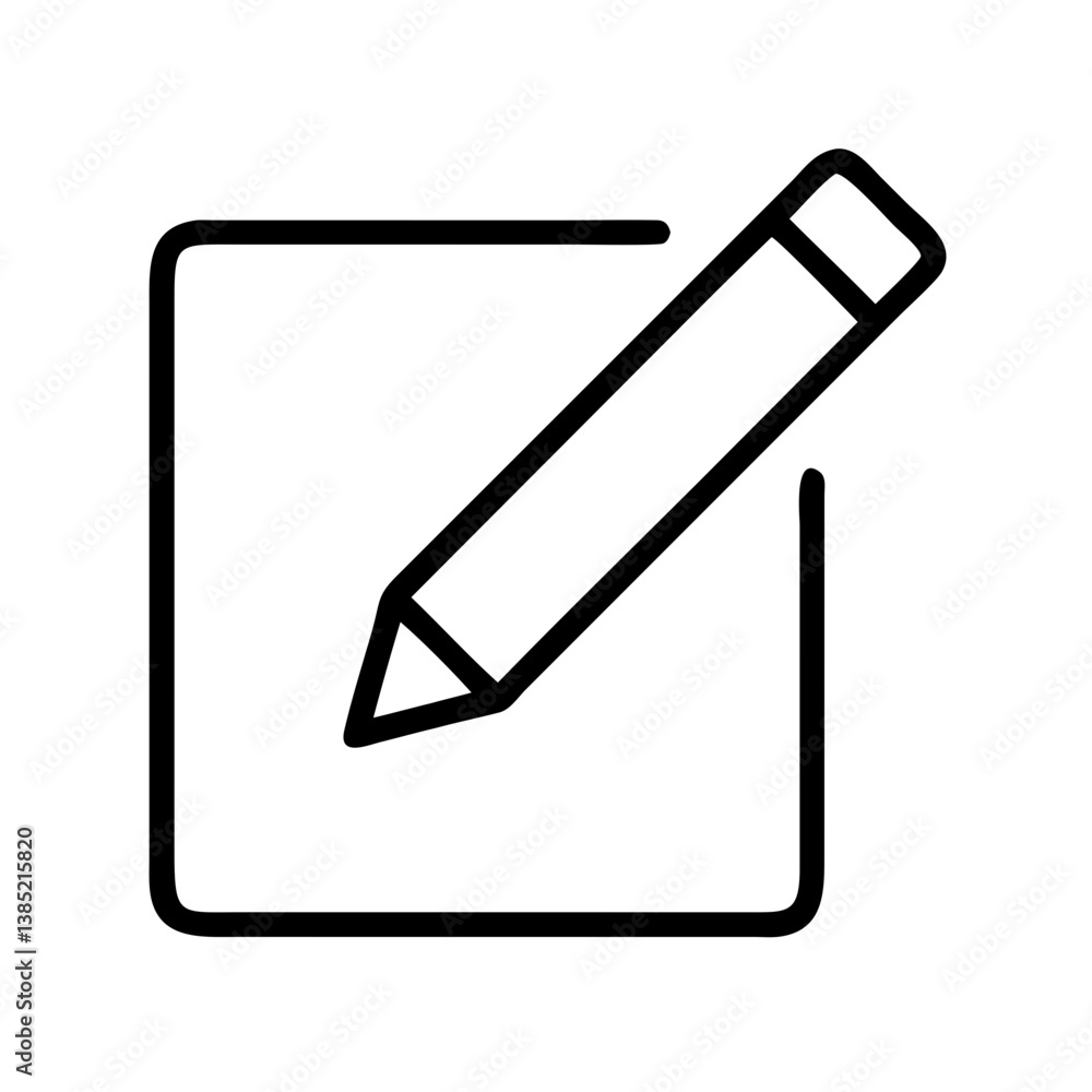 Poster edit icon vector graphic for website design and mobile app development using pencil and square shape