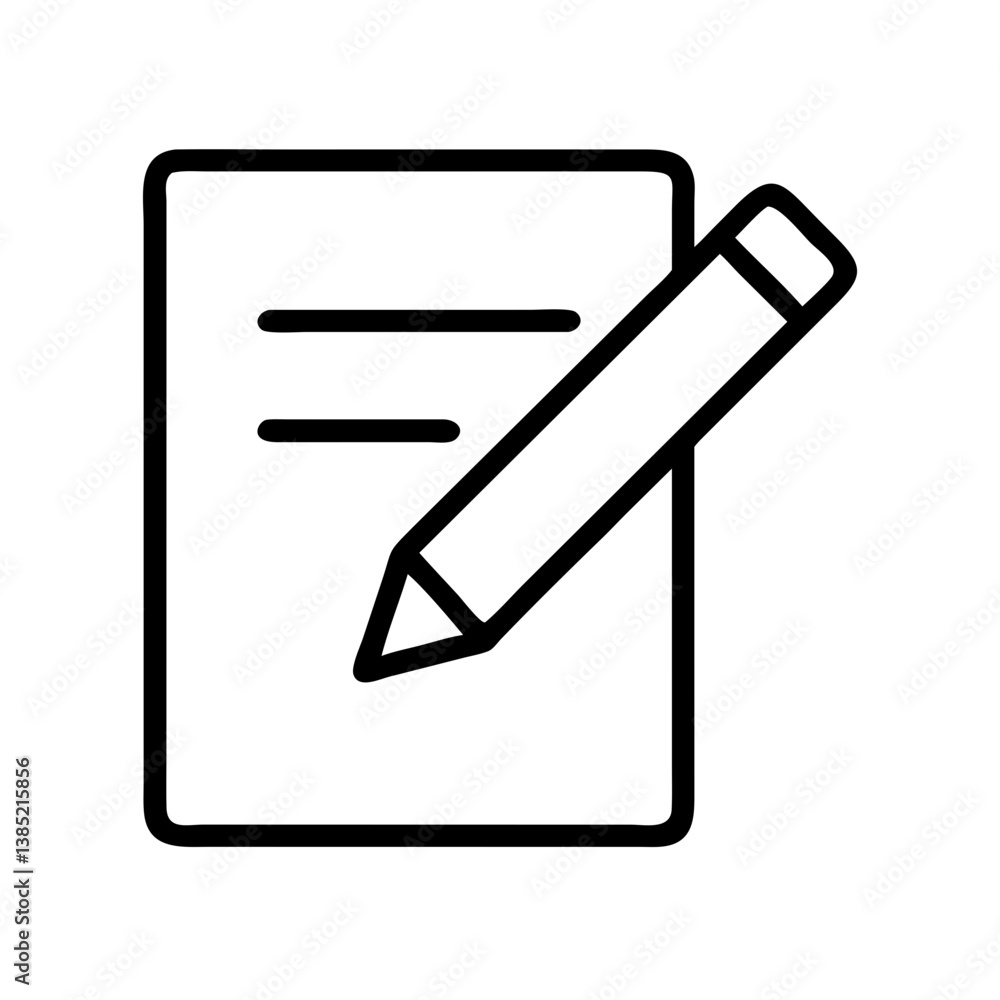 Poster edit document icon vector illustration writing with pencil on paper for web design and mobile apps u