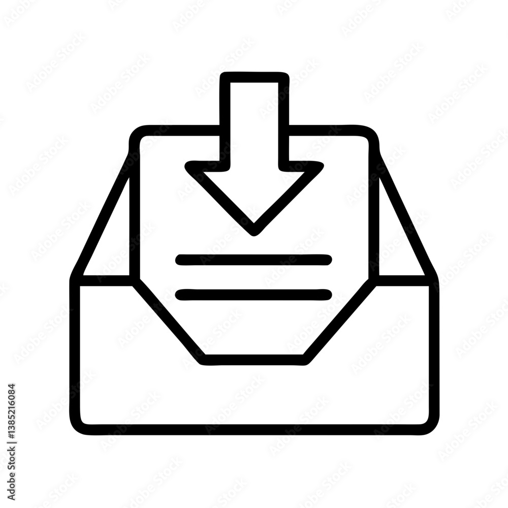 Poster download file icon vector illustration for website app user interface design and graphic project cha