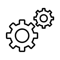 Gear mechanism vector icon illustration for engineering and industrial design process and development 