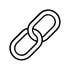 Black outline chain link vector icon for connection hyperlink or secure link symbol graphic design 
