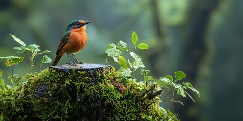 a beautiful bird in the forest 