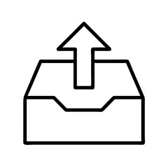 Upload icon send to box vector graphic file transfer data sharing cloud storage outline design element 