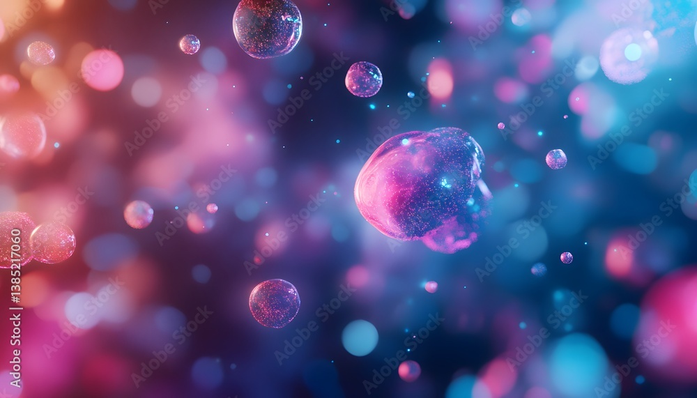 Aufkleber a vibrant abstract rendering of bubbles in a colorful, dreamy background. the image conveys a sense 