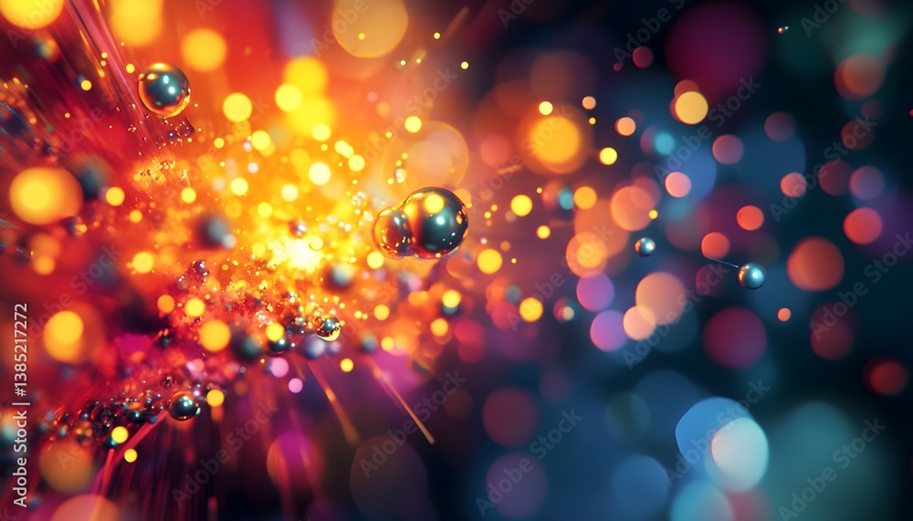 Poster a vibrant explosion of light and color, showcasing dynamic patterns and shapes. ideal for creative p