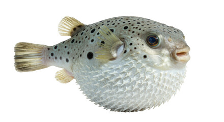 Isolated Spiky Pufferfish with Detailed Skin Texture