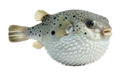 Isolated Spiky Pufferfish with Detailed Skin Texture