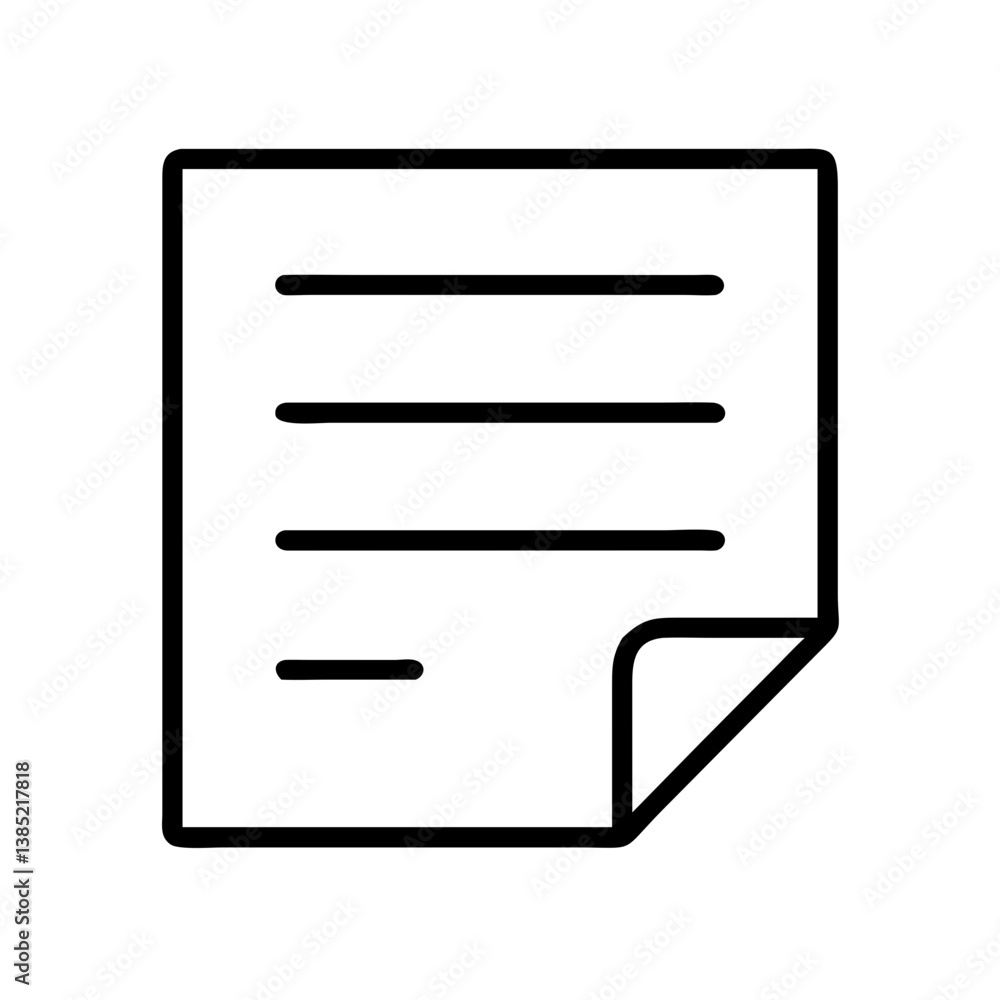 Poster document page icon vector file with folded corner for web design and user interface element graphic 