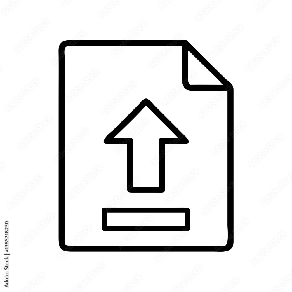 Poster upload file document icon vector illustration for website design and graphic user interface design n