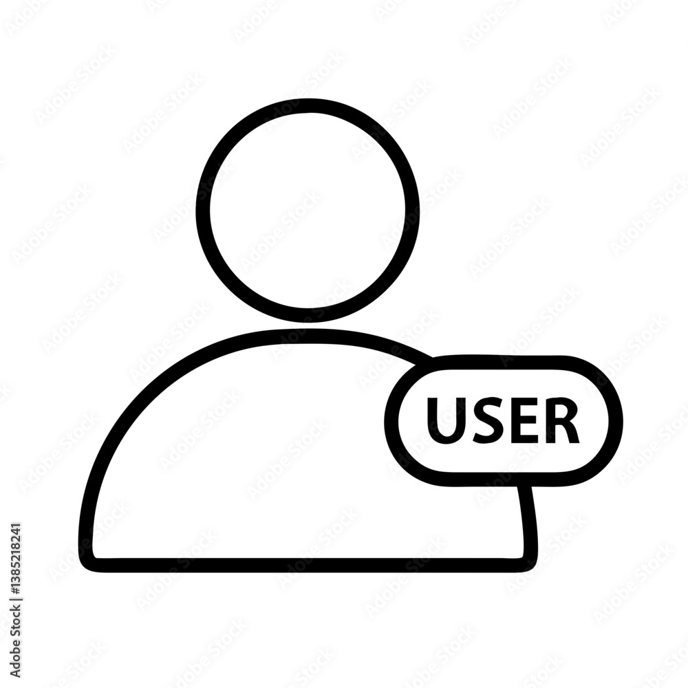 Poster user profile icon vector graphic for account avatar and member login interface design element concep