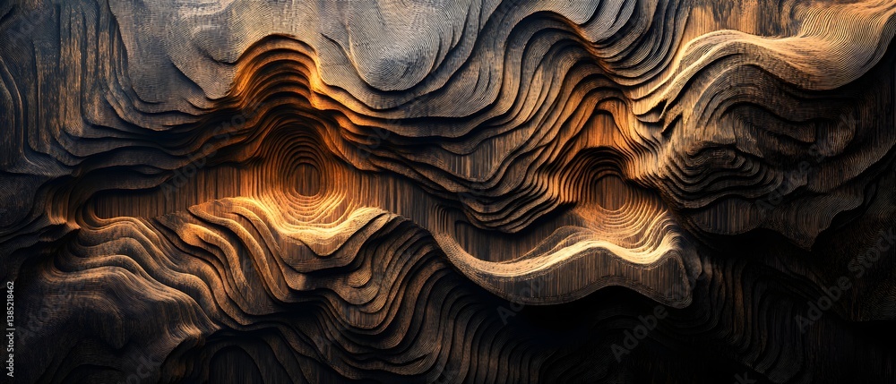 Poster abstract texture showcasing intricate patterns and waves of light and shadow, perfect for creative d