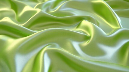 Soft, Light Green Silk Draped Fabric