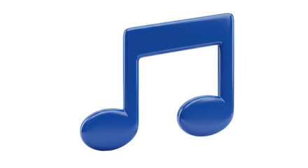 Isolated Blue Musical Note Symbol