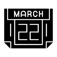 22 March Solid Style Icon