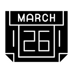 26 March Solid Style Icon