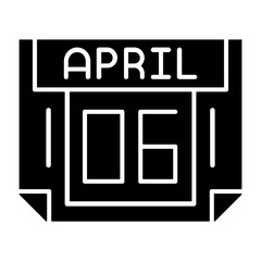 6 April Solid Style Icon