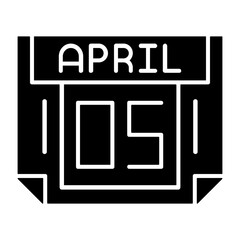 5 April Solid Style Icon